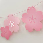 guirlande décorative fleurs cerisier papier rose blanc festif japon gradient
