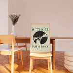 affiche moderne minimaliste vinyle blanc vert noir texte IF IT'S NICE PLAY IT TWICE