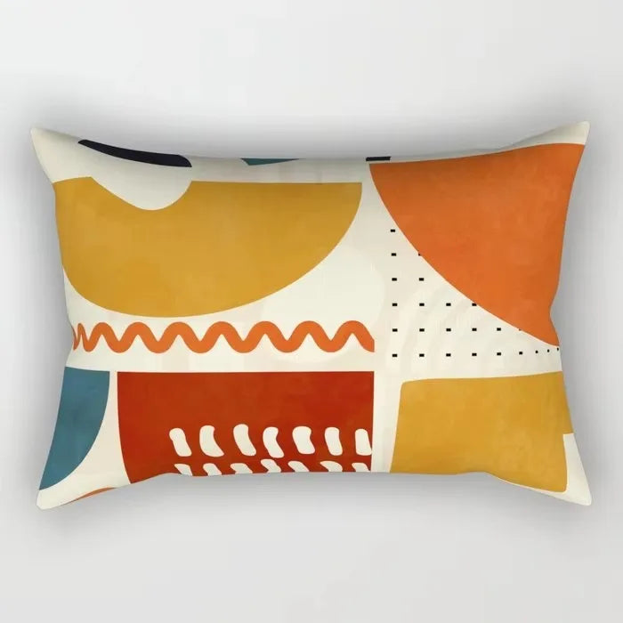 taie d'oreiller rectangulaire polyester motif géométrique moderne lit enfant 30x50cm opaque beige
