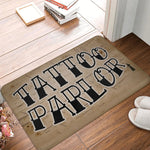 tapis sol intérieur velouté motif floral lettres dorées anti dérapant accueil entrée maison
