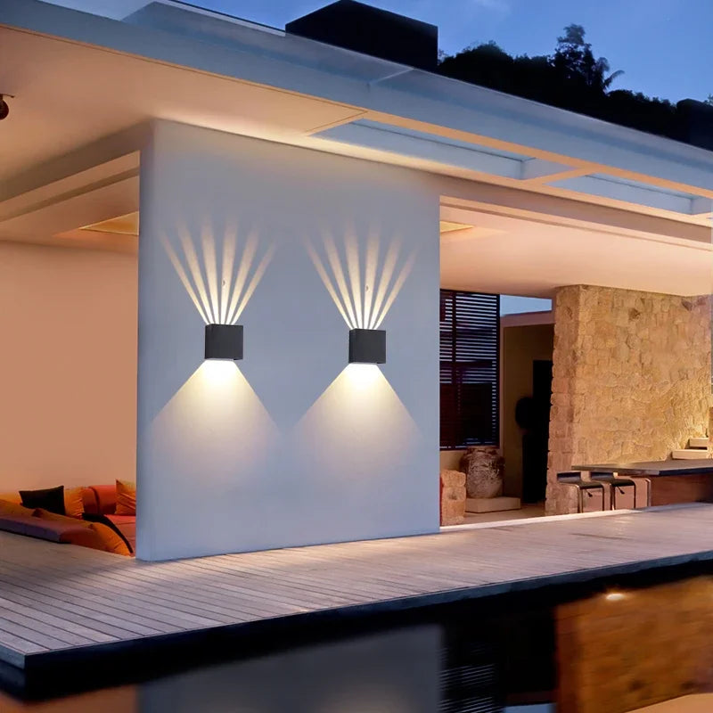 applique murale moderne led éclairage extérieur balcon facile ip55 hydrofuge noir vers haut