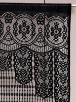 rideau noir dentelle motifs géométriques classique opaque porte vintage