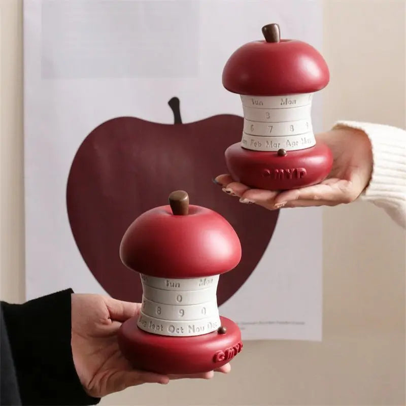 calendrier rotatif moderne rouge lisse opaque salon chambre adhesive mois jours