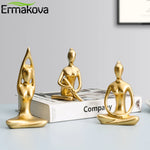 statues yoga pose or moderne minimaliste collection noël décoration intérieure gift brillant