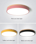 plafonnier led moderne gris bois rose jaune noir blanc minimaliste 27w 3sources