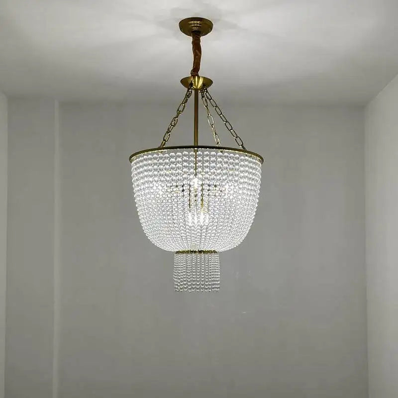 lustre moderne cristal doré rondes transparentes classique salon chambre d'hôtel