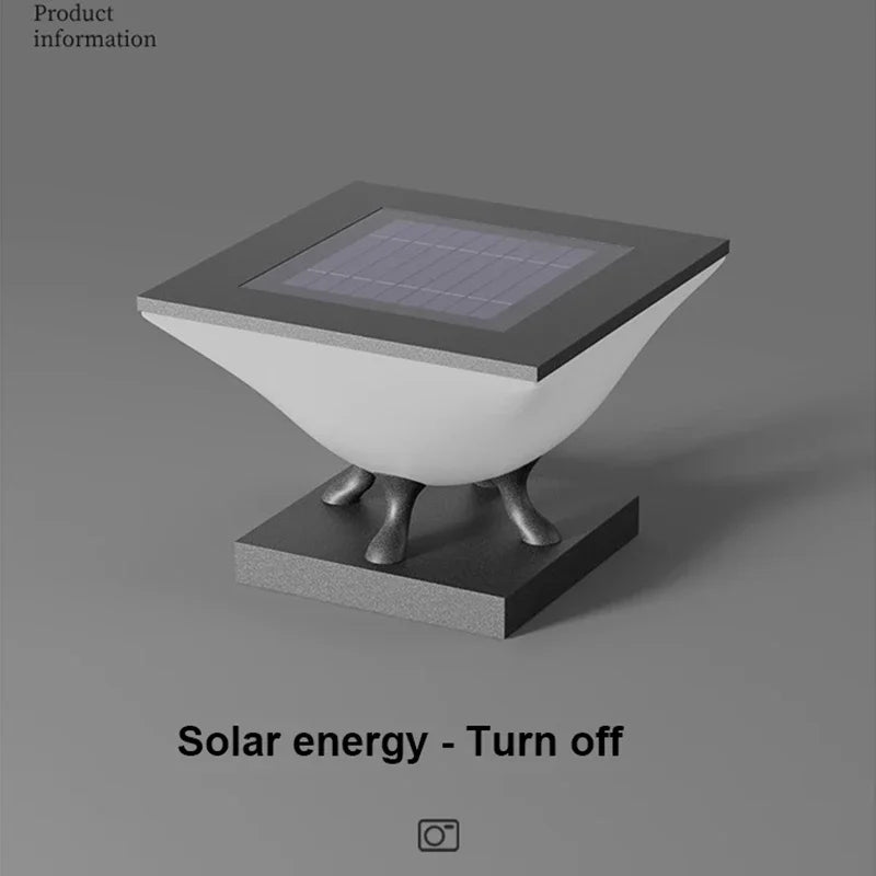 lumière solaire moderne pieds métalliques blanc gris contemporain minimaliste led