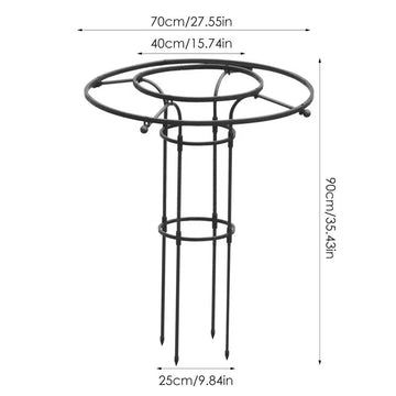 support plante grimpante métal noir structure circulaire annneau horizontal moderne jardin 150cm