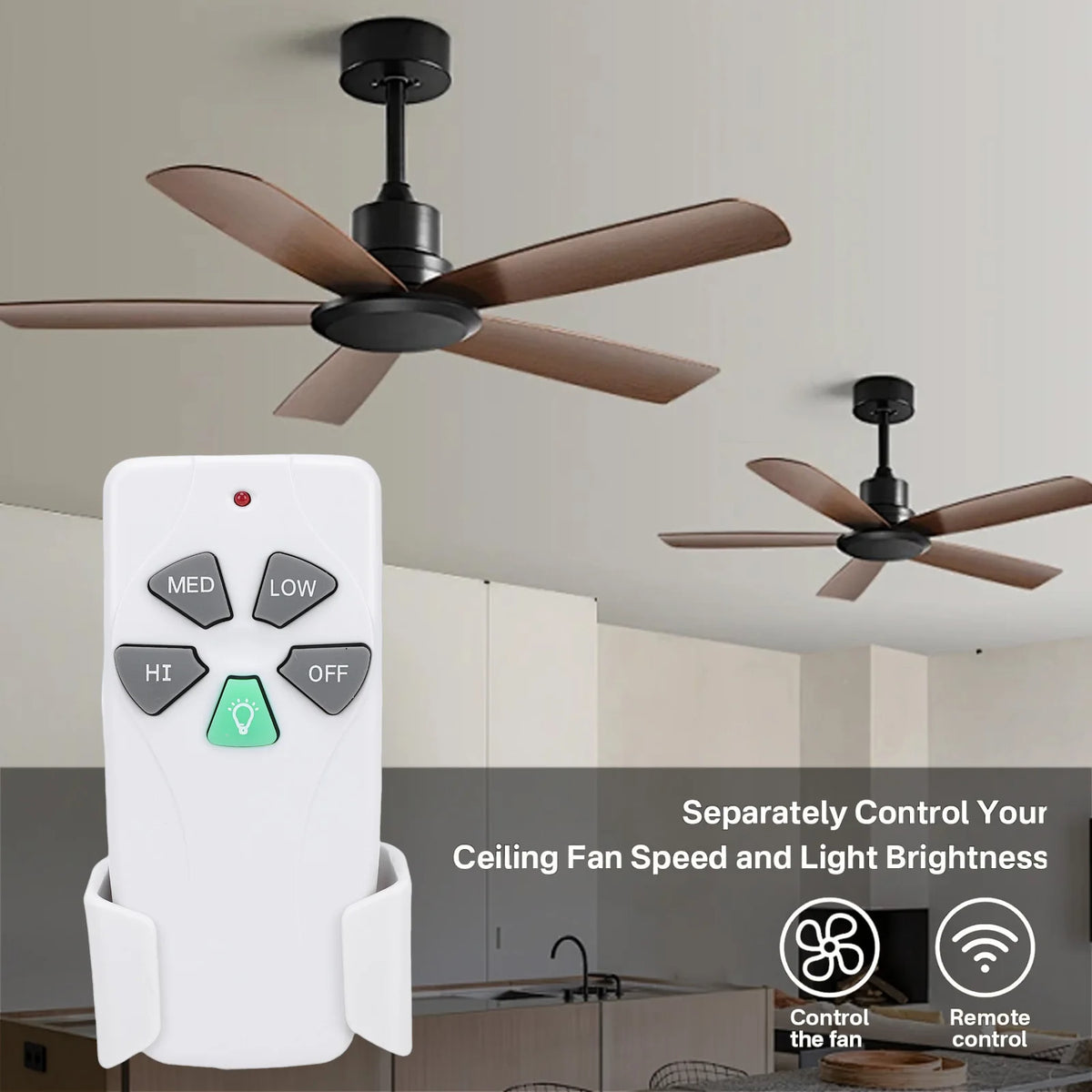 télécommande ventilateur noir marron blanc moderne facile fixations vis