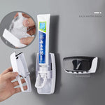 porte brosse dents distributeur dentifrice anti poussière adhésif mural moderne blanc noir bleu rose