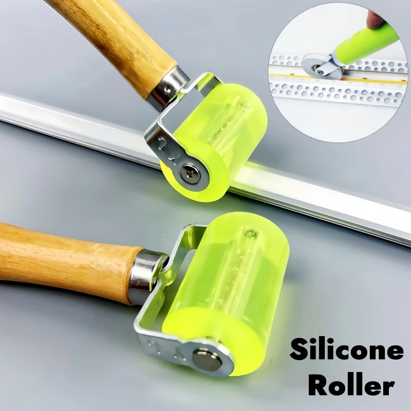 rouleau silicone vert fluo poignée bois ergonomique outil bande led fixateur diffuseur lumière accessoire