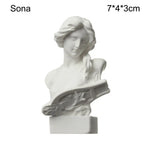 buste sculptural résine blanc détails antiques classiques décoration intérieure alexander beethoven athena chopin