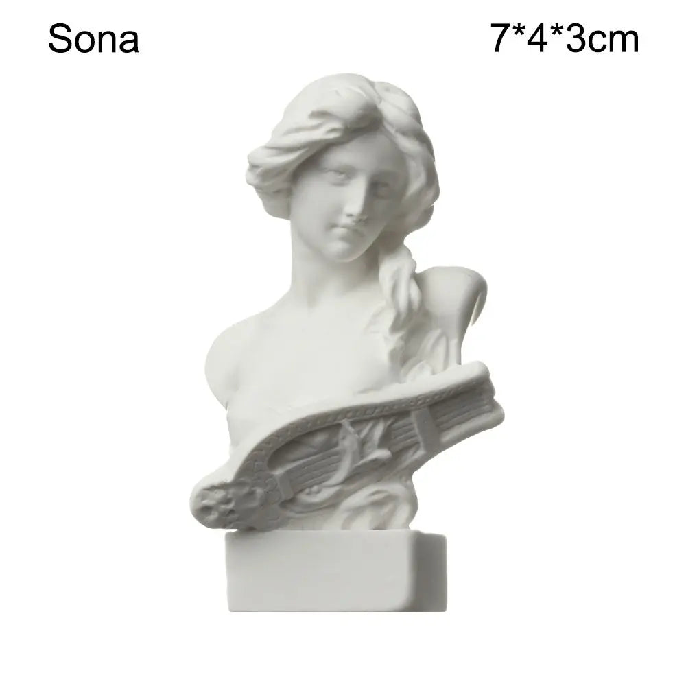 buste sculptural résine blanc détails antiques classiques décoration intérieure alexander beethoven athena chopin