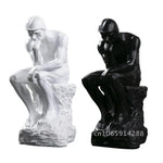 statue penseur rodin résine blanc noir classique art antique décoration intérieure salon