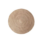tapis rond tissé géométrique moderne rustique juteux beige clair salon chambre décoration nordique main