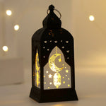 Lampe décorative islamique ornement lune étoile artisanale noire blanche İslam festivités