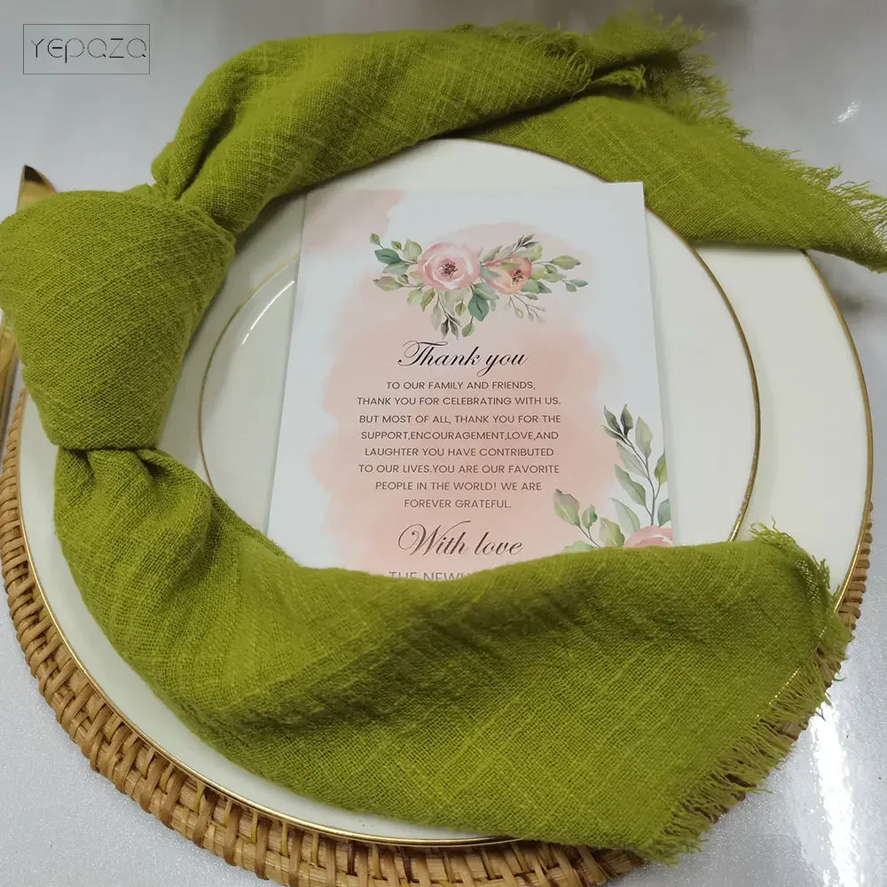 serviettes coton réutilisables rustiques serviettes table maison fête mariage rouge orange