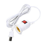 socle lampe e27 interrupteur blanc moderne câble prise eu 2m 4m blanc lisse opaquet