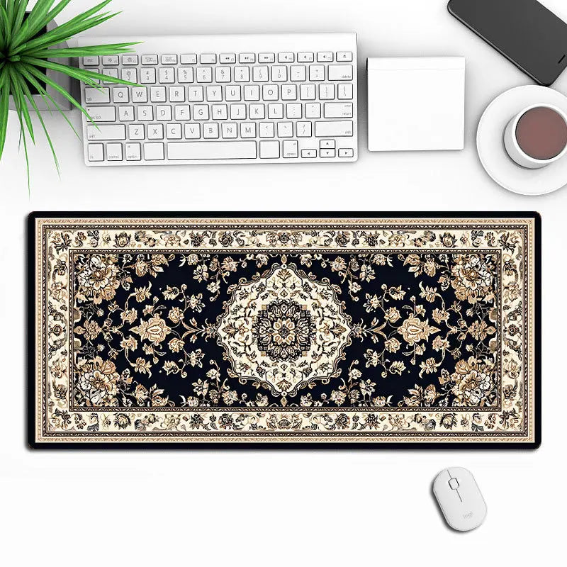 tapis souris bleu rouge noir ornements floraux adhésif gaming classique ethnique