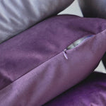 housse coussin violet velours doux décoration canapé chambre lit moderne unis 30x50cm 45x45cm
