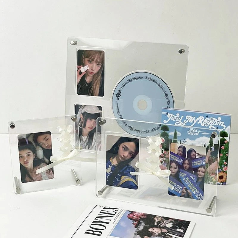 cadre photo transparent moderne clips accessoire photocard cd postales