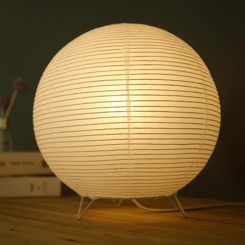 lampe table moderne papier rayures horizontales blanc ivorie interrupteur tactile 10w led chambre coucher