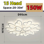 plafonnier moderne blanc gris feuilles stylisées éclairage quotidien chambre salon télécommande led adjustable