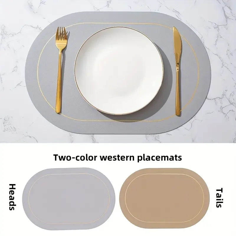 tapis table rond moderne élégant bordure dorée imperméable salle manger cuisine