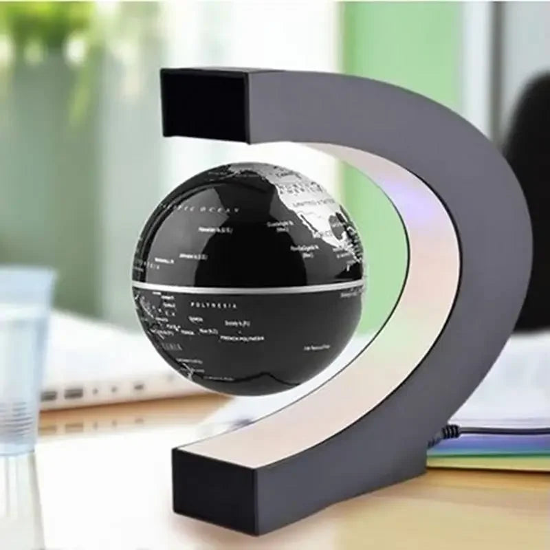 globe magnétique flottant cartographie mondiale led noir bleu doré moderne chambre coucher