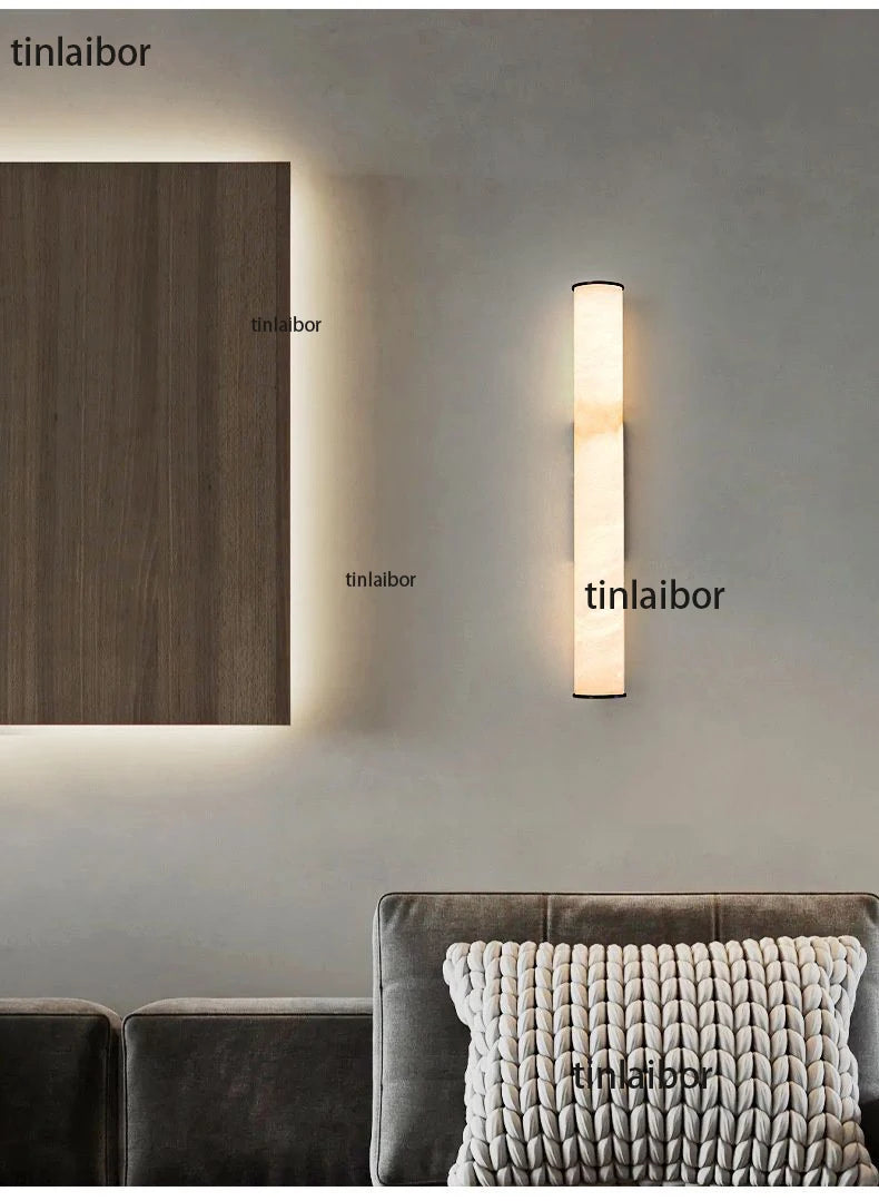 lampe murale moderne marbre artificiel beige noir fixée mur flux lumineux led 249 2000