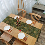 nappe lin motif floral william morris vert foncé beige arts crafts décoration table festive