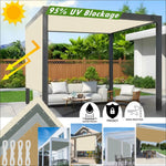 Voile d'ombrage rectangulaire imperméable 5x3 m pour pergola