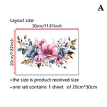 cache wc blanc fleurs colorées adhésif auto collant imperméable décoration salle bain hygiène