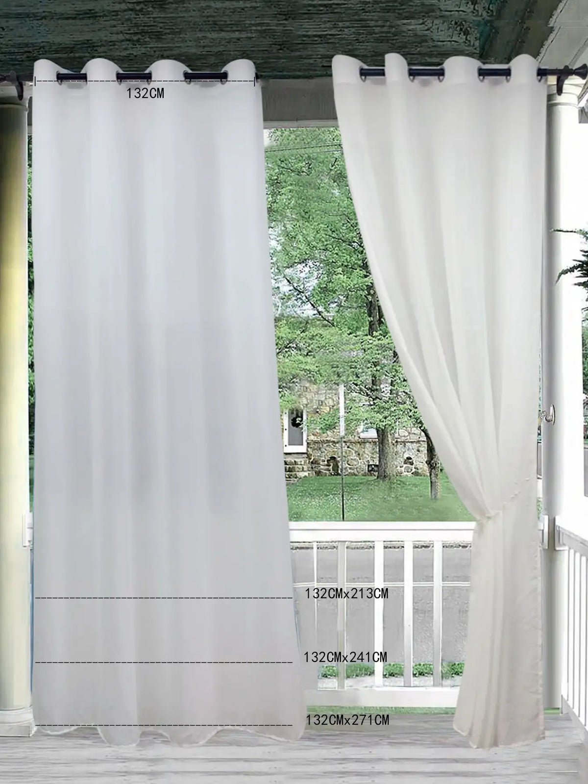 rideau blanc semi translucide pergola extérieure tissu texturé polyester salon japonais coréen
