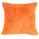 coussin carré halloween citrouilles feuilles deco moderne blanc opacité jacquard polyester fixations