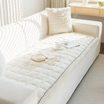 housse canapé gris clair rayures horizontales flanelle salon hiver moderne