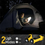 lampe torchon rechargeable jaune noir mode fixation bande ajustable longue durée éclairage extérieur course