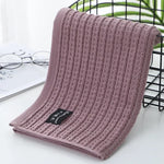 serviette bain toilette coton rayures horizontales blanc mauve gris moderne 35x75cm absorbant rapide