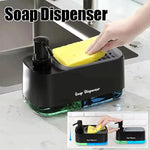 distributeur savon liquide double pompe noir vert bleu moderne éponge