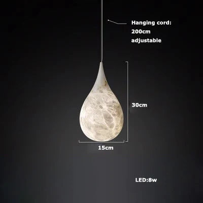 suspension moderne marbre blanc beige résine câble suspendu led contemporaine