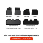 tapis sol voiture noir rayures horizontales minimaliste anti dérapant boucle spécifique imperméable intérieur auto