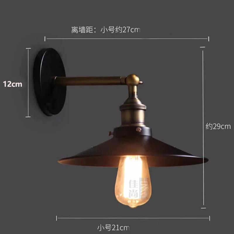lampe murale industrielle noir bronze mat réglable abat jour filaire 220v fluxlumineuxfaible