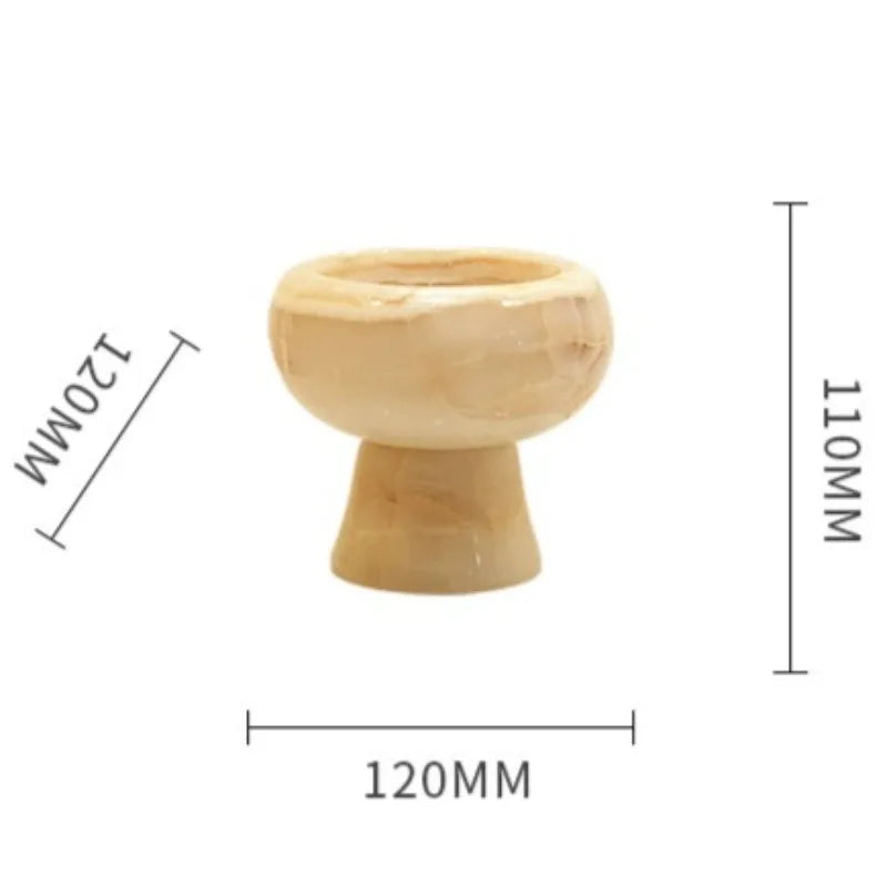 supports bougie jade moderne marbré marron clair beige élégants décoration maison