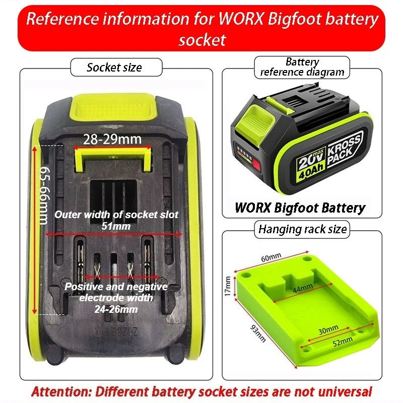 support batteries worx bigfoot noir vert jaune industriel slots slots slots bricolage maison