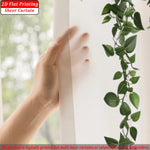 rideau fin imprimé lierre vert transparent bohème salon chambre maison tringle métallique