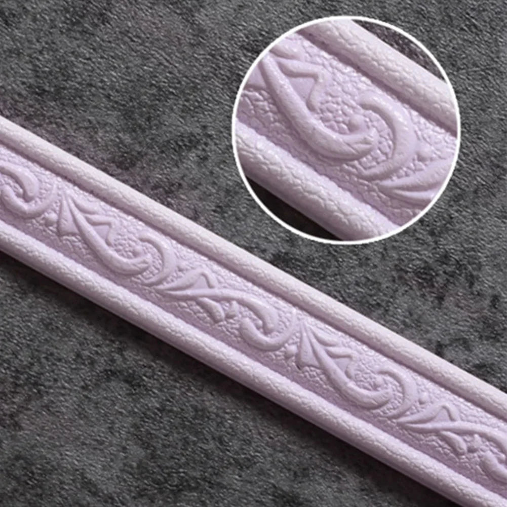 corniche décorative adhésive ornements floraux relief classique violet marron beige noir bleuclair gris doré
