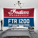 tapisserie imprimée moto indian motorcycle ftr rouge jaune bleu moderne 90x150cm