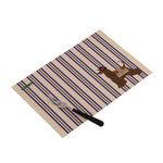 lot tapis table rectangulaires modernes motif chien rayures beige violet