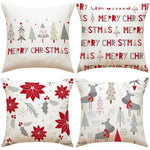 coussins carreaux rouge blanc vert doré sapins étoiles adhésifs décor noël traditionnel festive