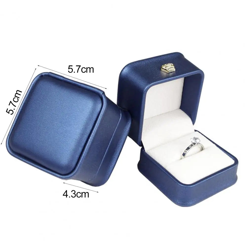 boîte bijoux cuir velours doux bague or argent rose strass élégante portable voyage